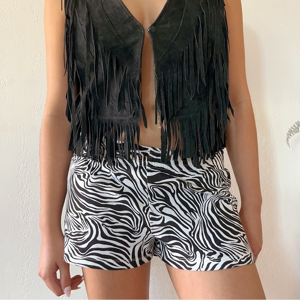 Vintage Y2K Zebra Low Rise Shorts sz S